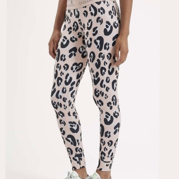 🔥🔥HOST PIC🔥🔥Adidas Stella McCartney Pink Leopard Print Leggings - Picture 9 of 14